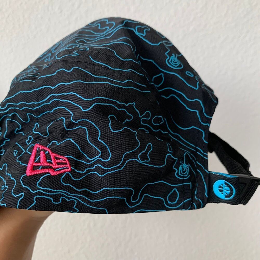 NBA RARE New Era Miami Heat Coordinates 5 Panel Flat Top Nylon Hat - Picture 2 of 4